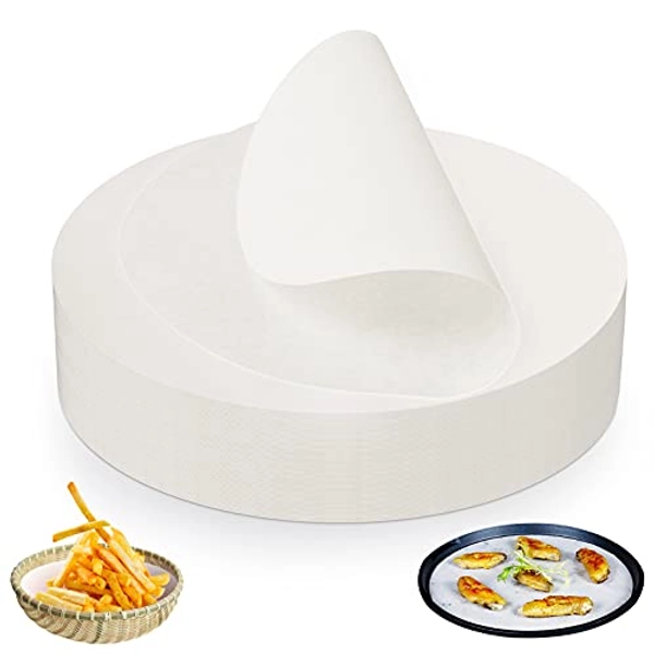 300 Pcs Round Parchment Paper 8 Inch Baking Parchment Circles Non Stick Greaseproof Baking Paper Sheet Cake Tin Liner Circles for Tortilla Press Baking Cakes Air Fryer Cooking Toaster Oven