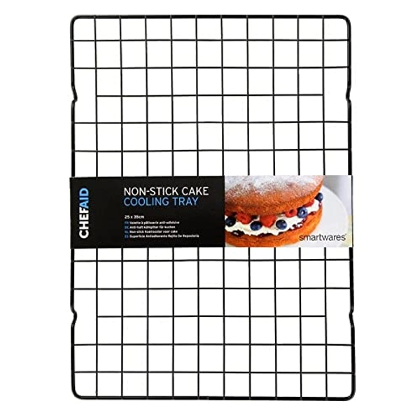 Chef Aid Non-stick Cake Cooling Tray measuring 25cm x 35cm, Perfect for cooling fresh baked Cakes, Cookies and savouries, dishwasher and oven safe at moderate tempertures moderate tempertures