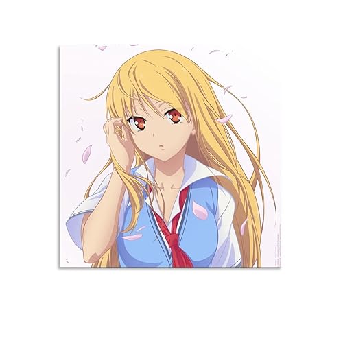 QINGRONG Anime Girl Shiina Mashiro Sakurasou No Pet Na Kanojo Aoyama Posters 2 Wall Art Poster Scroll Canvas Painting Picture Living Room Decor Home Framed/Unframed 16x16inch(40x40cm) - 16x16inch(40x40cm) - Unframe-style