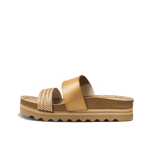 Reef Womens Cushion Vista Hi Sandal - 6 - Natural Braid