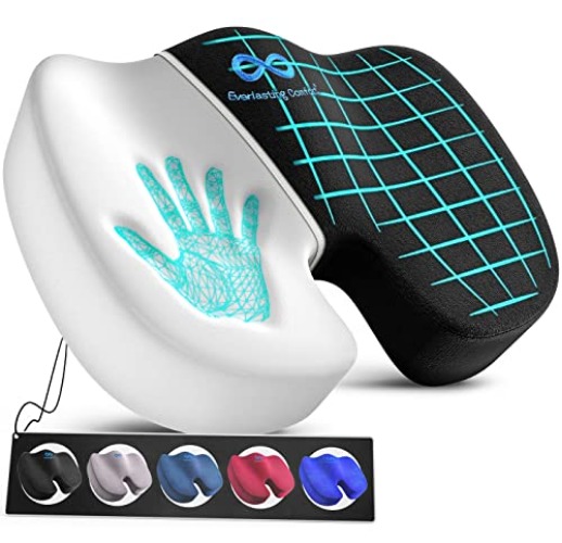 Everlasting Comfort – The Original Seat Cushion for Desk Chair, Enhances Posture and Support, Non-Slip Bottom, Ideal Tailbone Cushions for Pressure Relief - Premium Gaming, Car, Office Chair Cushion - Black - Memory Foam