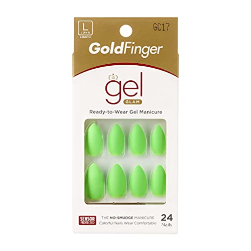 GoldFinger Full Cover Nails Press On 24 Nails Long Length - GC17