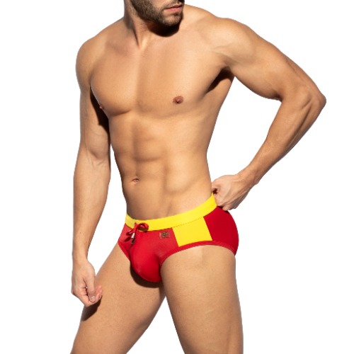 ES Collection Flags Swim Brief Yellow