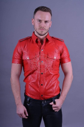 Red Leather Shirt | M / Red