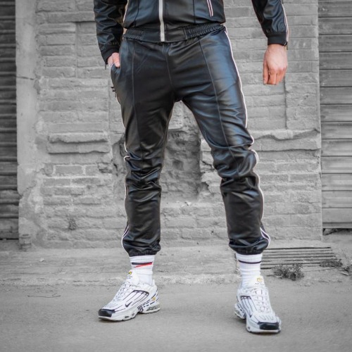 BOXER Stretch Sports Pants, Black/White | M