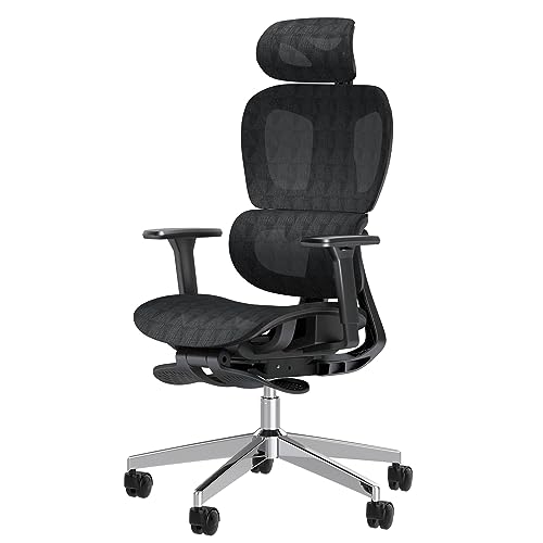 PatioMage Ergonomic Mesh Office Chair with 3D Adjustable Armrest,High Back Desk Computer Chair Ergo3d Ergonomic Office Chair with Wheels for Home & Office Black - Black