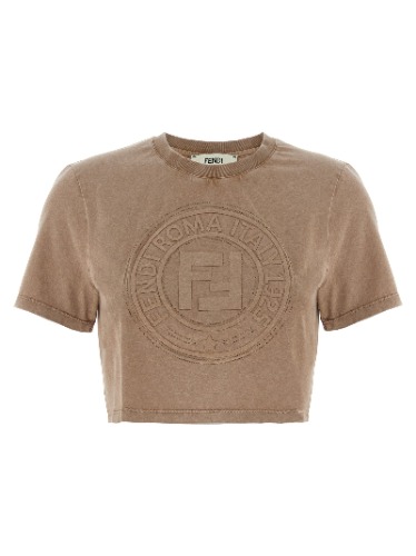 Fendi Roma T-Shirt Brown - S