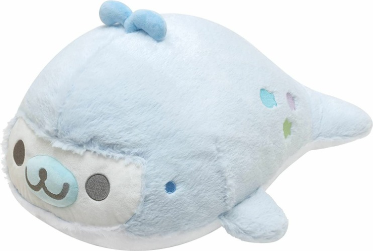 San-X Character Mamegoma Fluffy Hugging Stuffed Toy Plush Cute Doll Whale