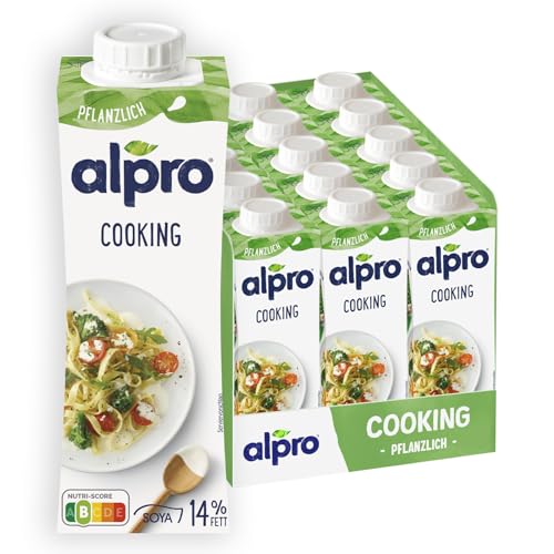 Alpro Soja-Kochcrème Cooking, Vegan, Laktosefrei, Glutenfrei, UHT, 15x250ml, 15er Pack - 250 ml (15er Pack)