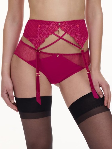 Cabaret Savage Lace Garter Belt Ruby Multico
