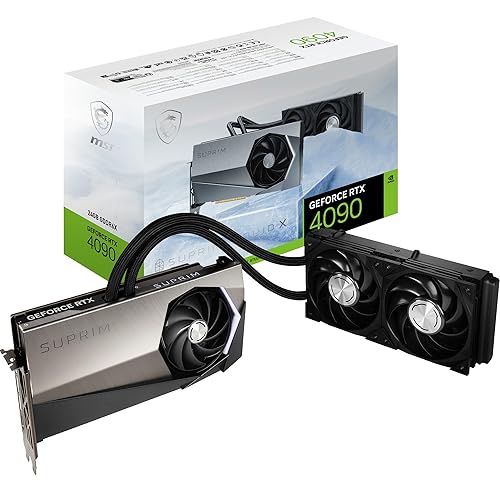 MSI GeForce RTX 4090 SUPRIM Liquid X 24G Gaming Graphics Card - 24GB GDDR6X, 2625 MHz, PCI Express Gen 4, 384-bit, 3X DP v 1.4a, HDMI 2.1a (Supports 4K & 8K HDR) - GeForce RTX 4090 SUPRIM LIQUID X 24G