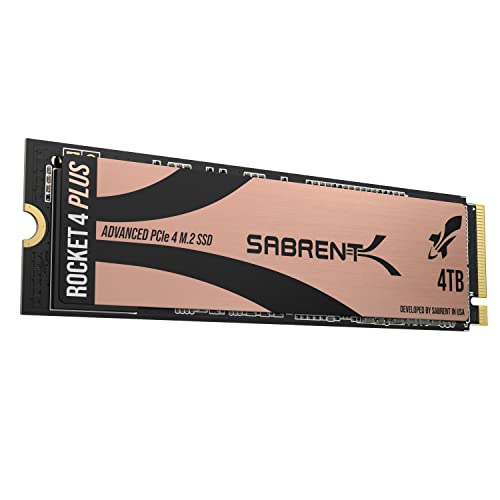SABRENT 4TB Rocket 4 Plus NVMe 4.0 Gen4 PCIe M.2 Internal SSD Extreme Performance Solid State Drive R/W 7100/6600MB/s (SB-RKT4P-4TB) - SSD ONLY - 4TB