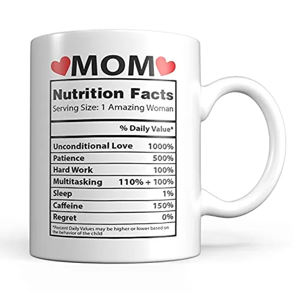 Mom Mug Mothers Day Gifts from Daughter - Stocking Stuffer Ideas for the World's Best Mom - Unique 11oz Ceramic Cup - Birthday Gift from Daughter - White - 1 Count (Pack of 1)