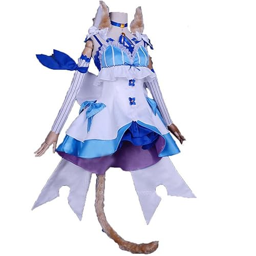 Poetic Walk Anime Womens Maid Dress Lolita Princess Dress Uniform Cat Tail Suit Cosplay Costume - M(Waist 30.7Inch) - A Set