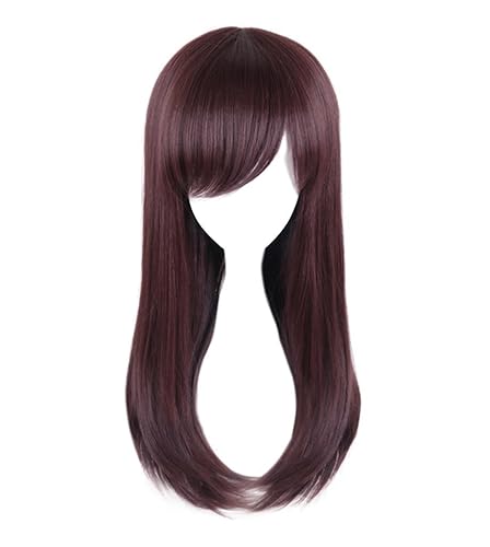 DAZCOS Game Cosplay Wig Straight Brown Hair 65 cm (Brown) - Brown
