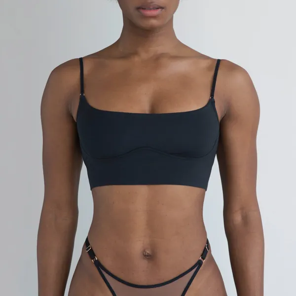 Core Long Line Bralette Black - M / Black