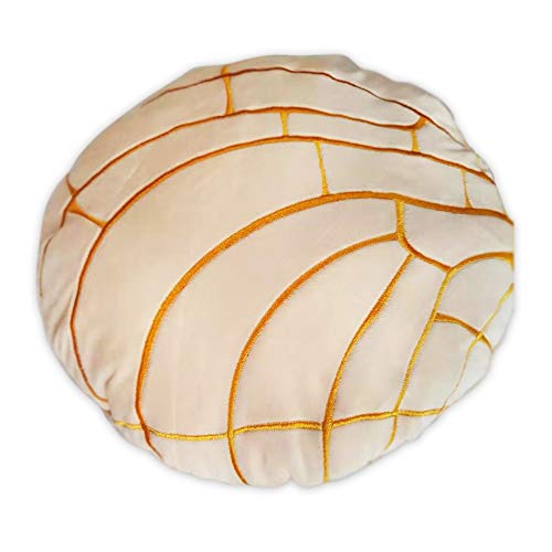 ABOUND LIFESTYLE Concha Pillow, Bread Pillow, Mexican Pan Dulce, Soft Micro Mink w/Down Cotton Filling, Decorative Throw Pillow, Food Plushies, Bread Plush, Food Cushion, Food Pillows, Funny Things - 15.7'' - Vanilla