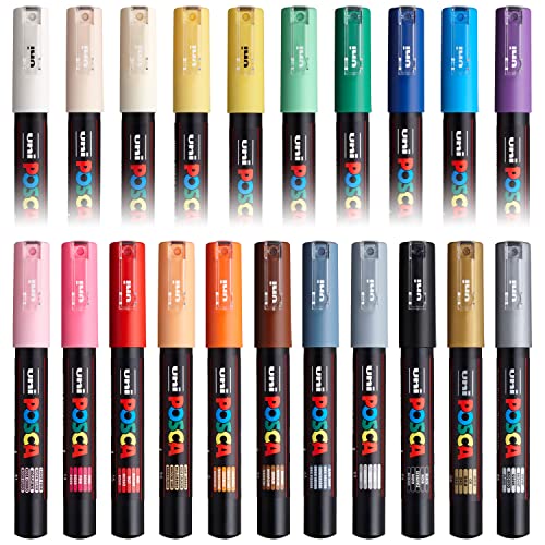 Posca PC-1M Paint Art Marker Pens - Fabric Glass Metal Pen - Full Range Set of all 21 Colours