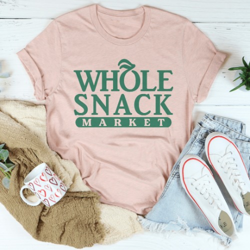 Whole Snack Market Tee - Heather Prism Peach / L