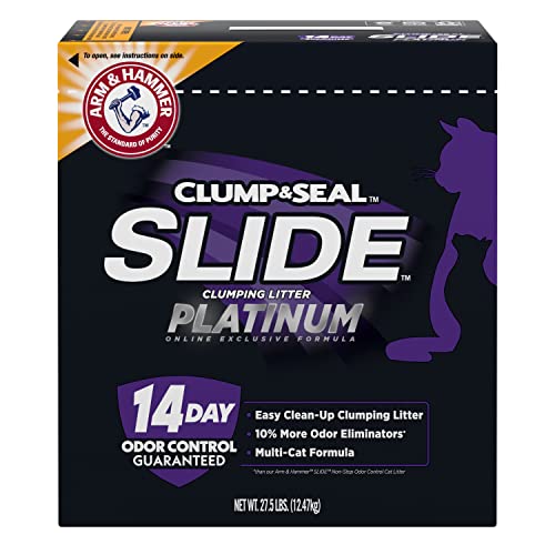 Arm & Hammer Slide Platinum Easy Clean-Up Clumping Cat Litter, Multi-Cat Litter, 27.5 Pounds, Online Exclusive Formula - 27.5 lb