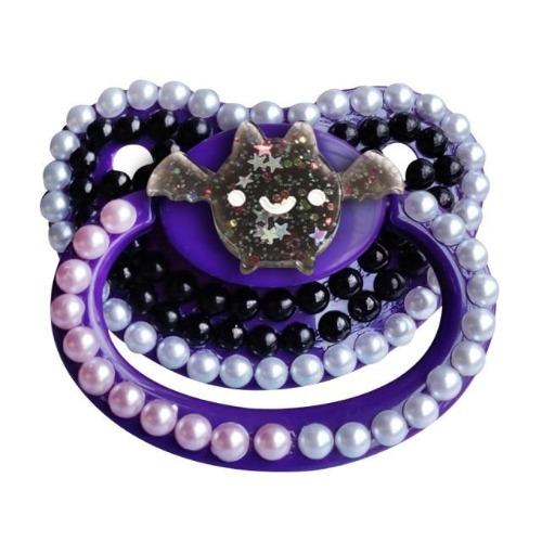 Glitter Bat Deco Pacifier - Black Bat