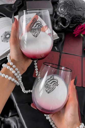 Ana-Tomic Stemless Wine Glass (Set Of 2) | One Size / Red / 100% Glass