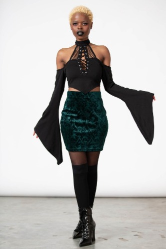 Doom Duchess Skirt [EMERALD] | L / Green / 92% Polyester 8% Elastane