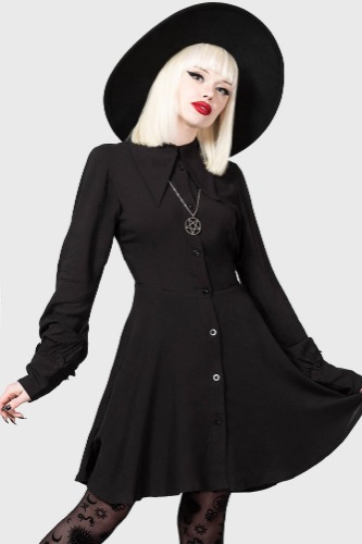 Kimaris Long Sleeve Dress | XXL / Black / 100% Viscose
