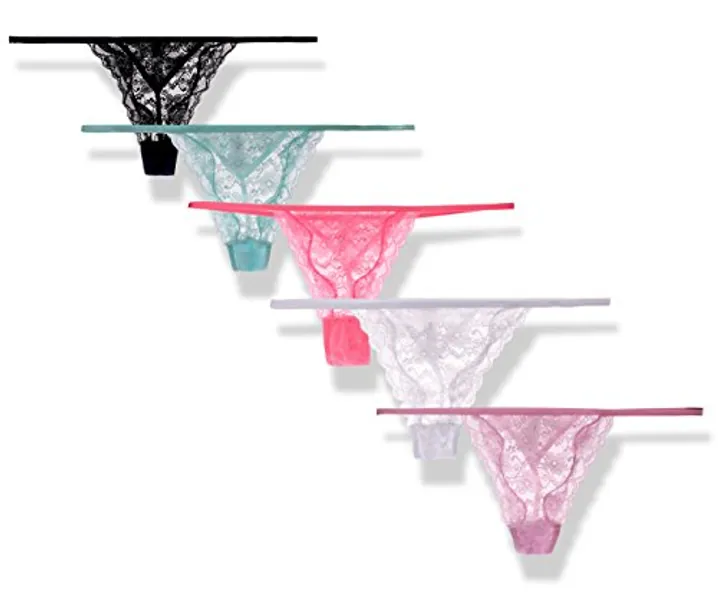 Moxeay Lace G-String Thongs T-Back Panties Underwear Pack of 5