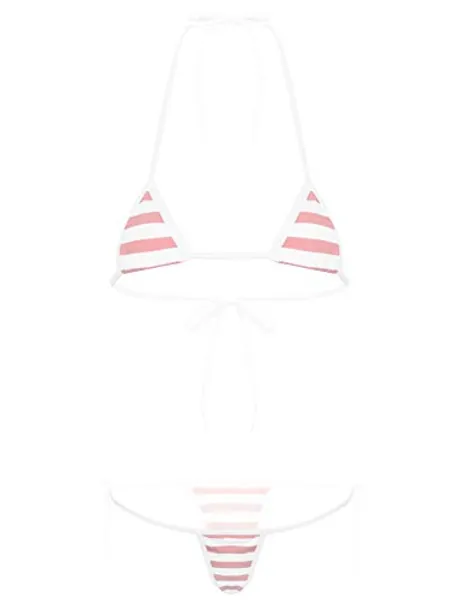 FEESHOW Women Strawberry Micro Monokini Bikini Mini Slingshot Swimsuit Extreme Beachwear