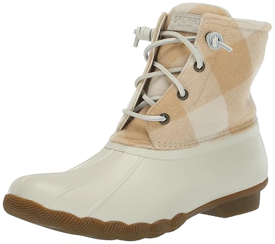 Sperry Women's Saltwater Seasonal Rain Boot - 8.5 - Ivory Check