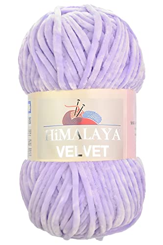 Strickfein Himalaya Dolphin Velvet Wolle Garn Baumwolle Strickwolle zum Stricken häkeln 90005 Helles Lila - 90005 Helles Lila