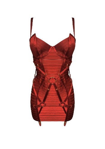 Bordelle Adjustable Bondage Angela Dress | Burnt Red / S
