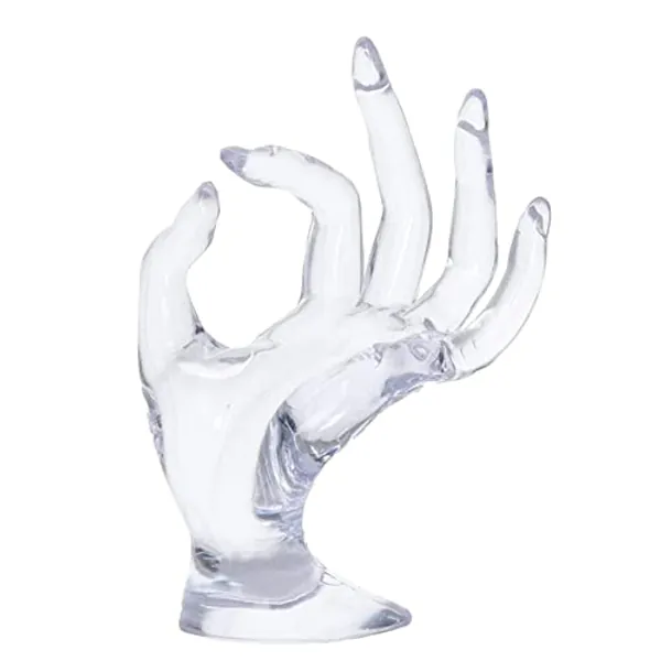Maxsirui Hand Form Ring Holder Jewelry Display Organization Rack Bracelet Ring Watch Stand Support Aesthetic Decor Y2k Room Decor(Transparent)