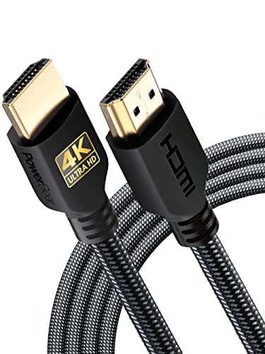 PowerBear 4K HDMI Cable 10 ft | High Speed Hdmi Cables, Braided Nylon & Gold Connectors, 4K @ 60Hz, Ultra HD, 2K, 1080P, ARC & CL3 Rated | for Laptop, Monitor, PS5, PS4, Xbox One, Fire TV, & More - 1 - 10 ft
