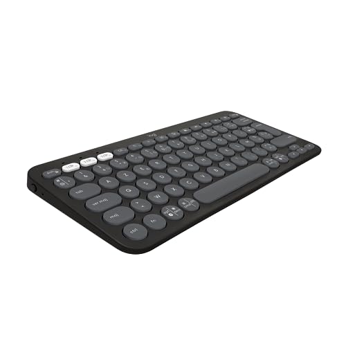 Logitech Pebble Keys 2 K380s clavier sans fil Bluetooth multidispositif, raccourcis personnalisables, fin et portable, Easy-Switch pour Windows, macOS, iPadOS, Android, ChromeOS, FR AZERTY, Graphite - Graphite - K380S