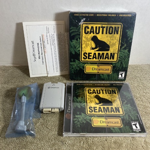 Seaman (Sega Dreamcast, 2000) w/ Nice Disc w/ Untested OEM Mic &amp; Box RARE VHTF