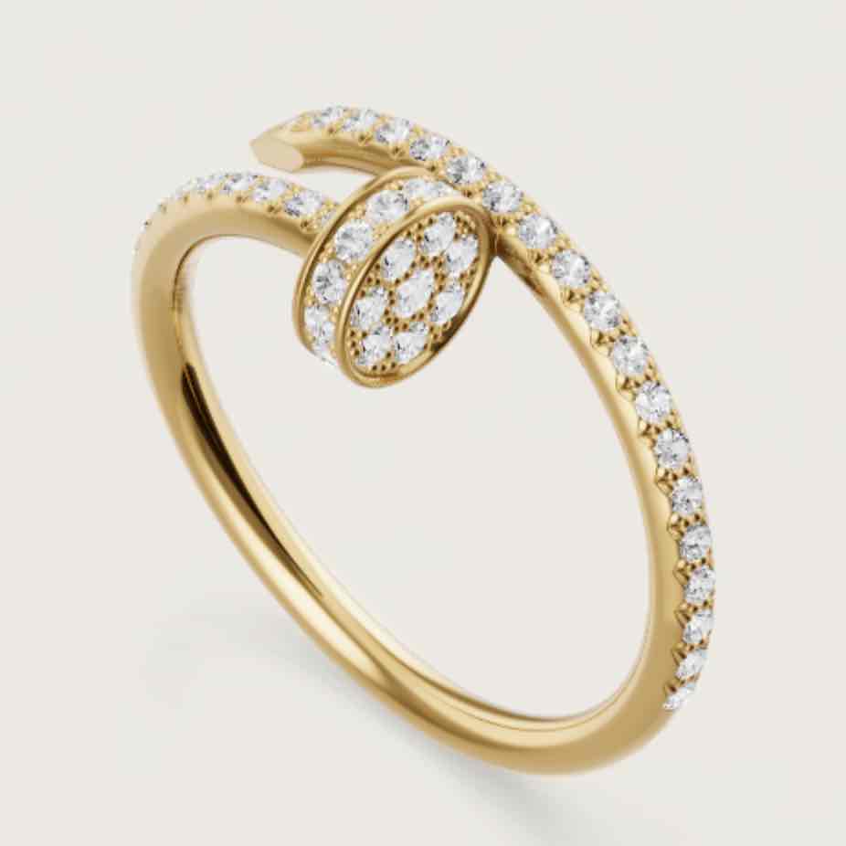 JUSTE UN CLOU RING, SMALL MODEL, HALF-PAVED