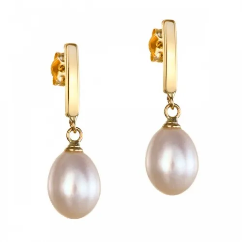 Golden Earrings with Pearl