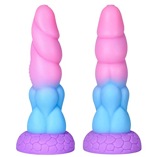 Realistic Big Dragon Monster Dildo: Silicone Anal Dildo with Suction Cup, Soft Fantasy Dildo Adult Sex Toys with Thick Girth Unikorn Look, 8.5 inch Huge Dildos for Women Men,Bad Tanwen Purple