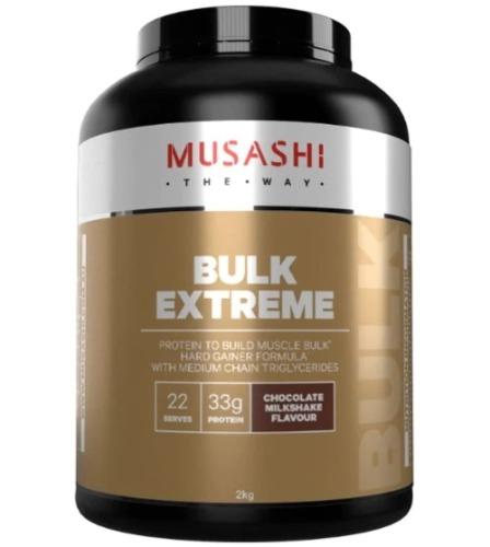 MUSASHI Bulk Extreme Protein Powder 2KG, Chocolate Milkshake