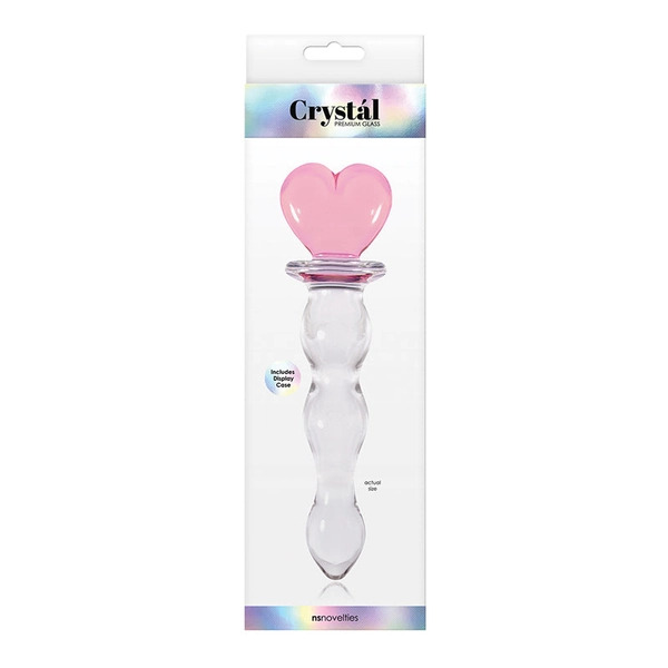 Crystal Heart of Glass 6 in. Glass Dildo Pink/Clear