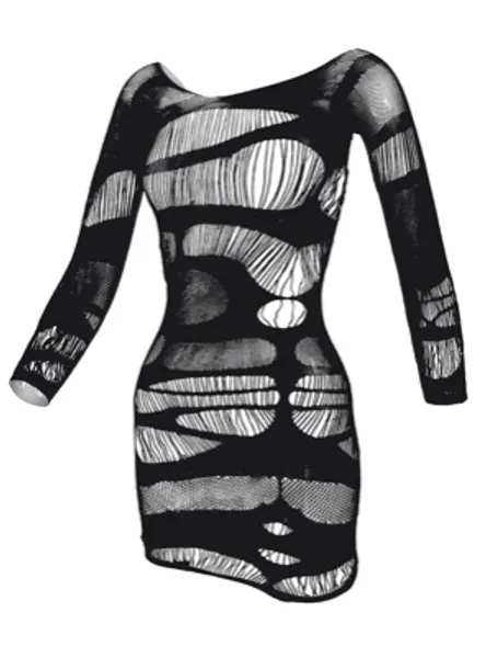 LEMON GIRL Women Fishnet Lingerie BabyDolls Chemise Long Sleeve Stocking Mini Dress Size US2-18