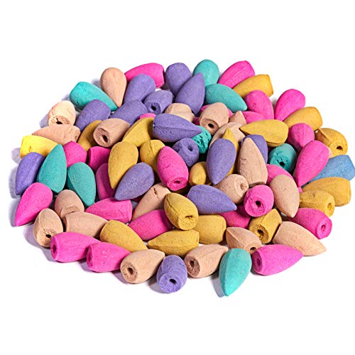 TANNESS 100 PCS Incense Cones, Backflow Incense Cones for Incense Holder & Incense Burner | 10 Mixed Natural Scents for Incense Waterfall Burner | Incense Cone Burner Cones for Relaxation & Meditation - 100 PCS