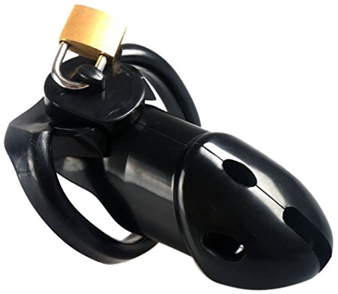 The Bondage Locker Polycarbonate Belt Rings Chastity Device, Black