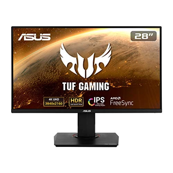 ASUS TUF Gaming VG289Q, 28 Inch4K (3840x2160) Gaming monitor, IPS, 90% DCI-P3, DP, HDMI, FreeSync, Low Blue Light, Flicker Free, Shadow Boost, HDR 10, Black