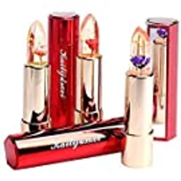 Kailijumei Lipstick Set, 3 Pack Kailijumei Flower Jelly Lipsticks Surplus Bright Magic Lip Gloss With Flower Inside Sold By Htgtai
