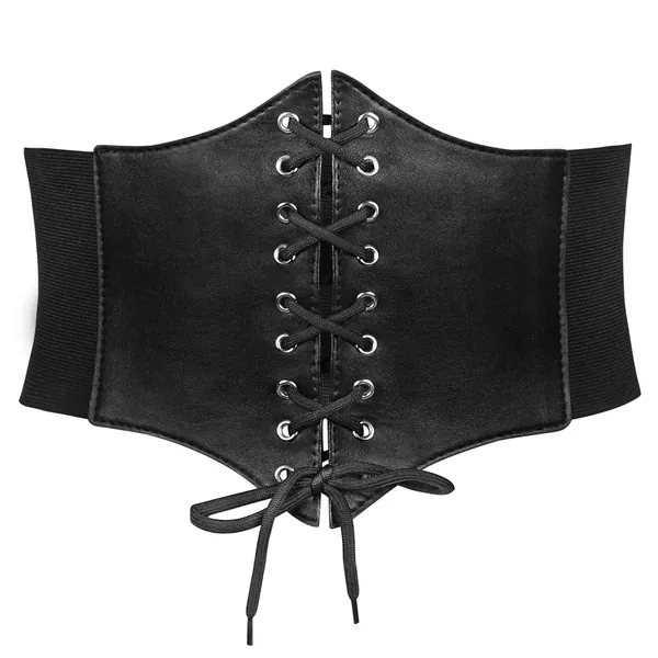 JASGOOD Women’s Elastic Costume Waist Belt Lace-up Tied Waspie Corset Belts for Women