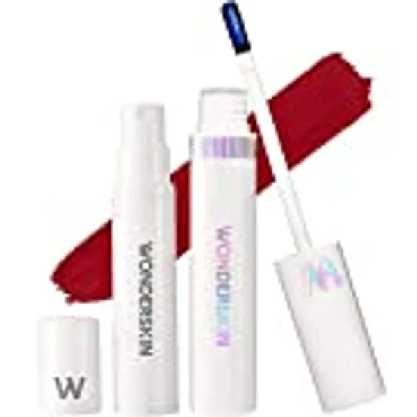 Wonderskin Divine Wonder Blading Peel and Reveal Lip Stain Kit, Nude Lip Stain, Lip Stain Long Lasting Waterproof, Transfer Proof Pink Lip Stain, Waterproof Lip Tint (Divine)