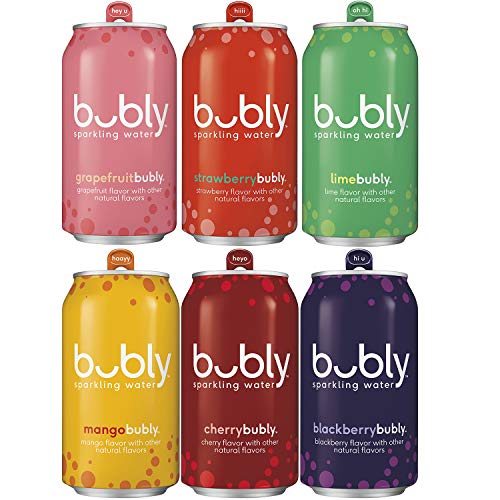 bubly Sparkling Water, 6 Flavor Variety Pack, 12 fl oz Cans (18 Pack), zero calories & zero sugar - 6Flavor Variety Pack
